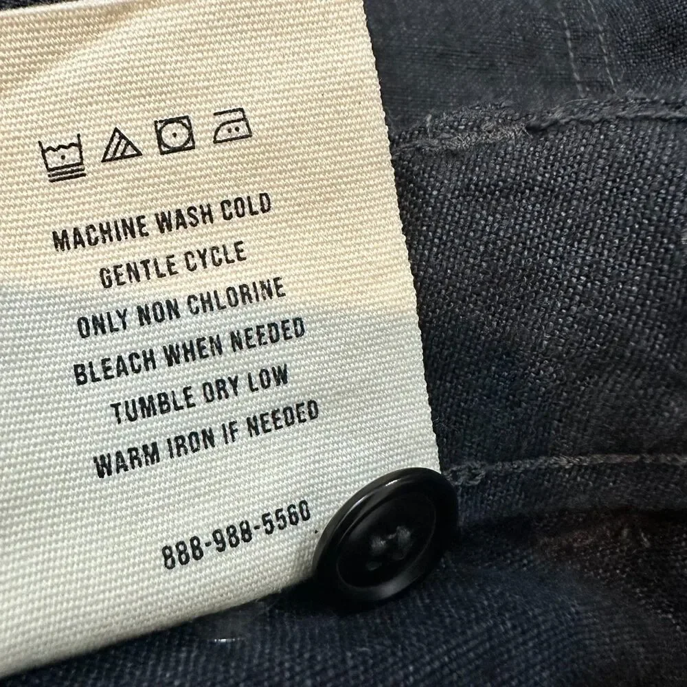 Buck Mason Loomed Linen Fatigue Shorts in Dark Navy Size XL